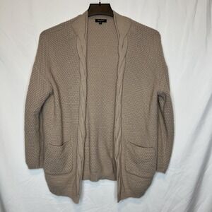 OmicGot Women's Size XL Cable Knit Duster Cardigan Sweater Long Sleeve  Lt Mauve